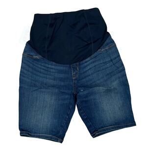 Isabel Maternity Crossover Panel Bermuda Jean Shorts - Size 6/28- NWT
